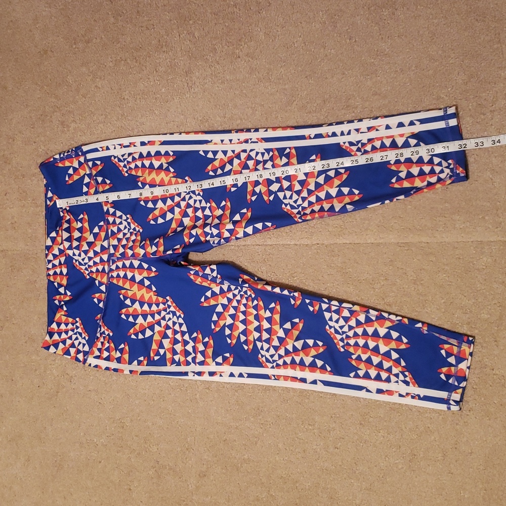 Adidas X Farm Rio Women's Psychedelic Wave Blue Leggings - Picture 8 of 11